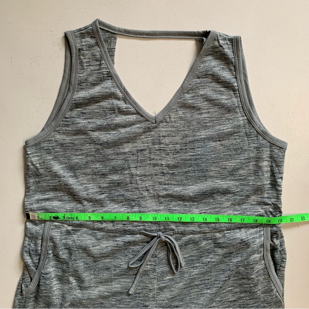 Cupshe Heather Grey Blue Drawstring Waist Jersey Romper Size Large NWT Beach - Picture 14 of 17
